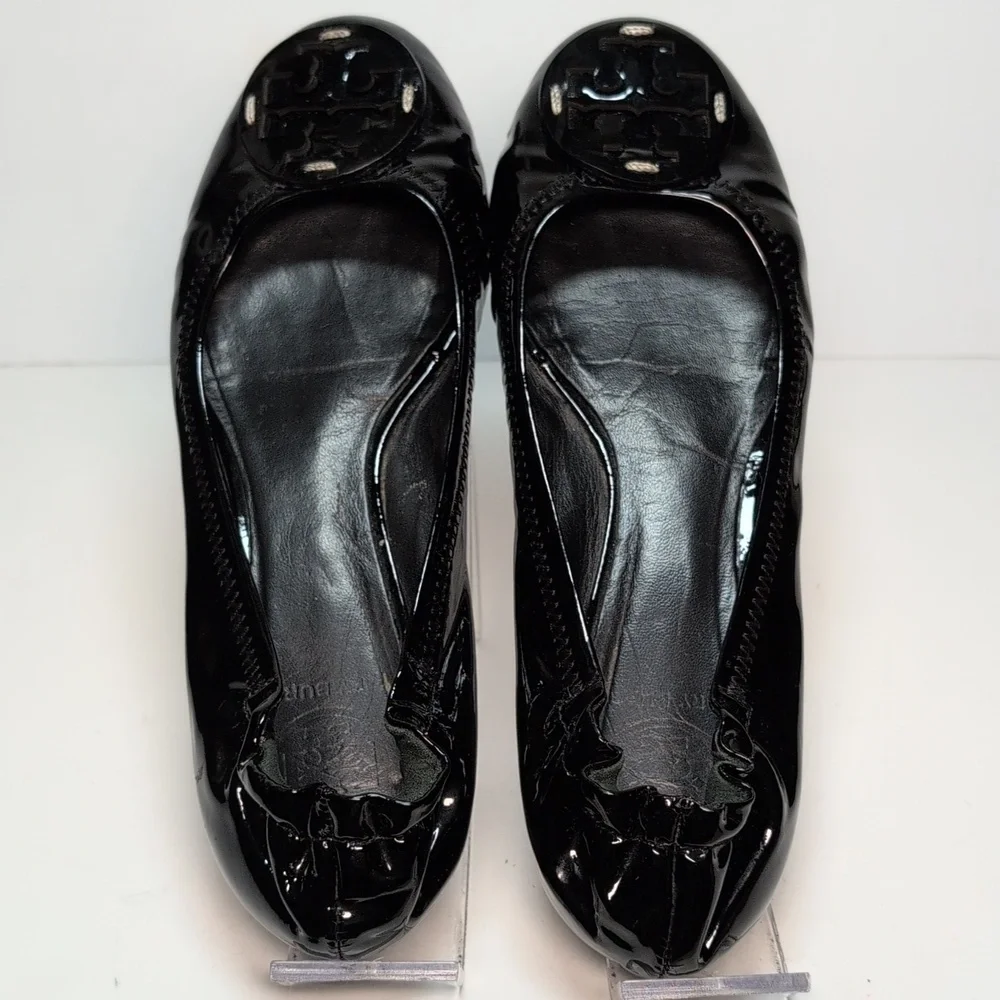 Tory Burch Minnie slip on leather glossy ballerina flats woman's size 7
